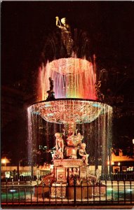 Vtg Memphis Tennessee TN Fountain of Hebe Court Square Goddess of Youth Postcard