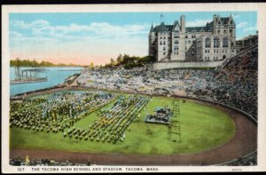 Washington TACOMA The High School and Stadium - White Border