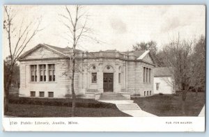 Austin Minnesota Postcard Public Library Exterior Building c1910 Vintage Antique