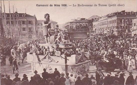 France Carnival de Nice 1928 Le Redresseur de Torses petit char