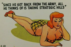 Back From Army He Thinks Of Taking Strategic Hills Comic Chrome Vintage Postcard