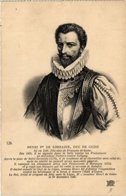 CPA Henri Ier de Lorraine, duc de Guise Royalty Nobelty (314597)