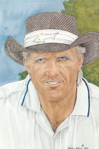 Greg Norman Golf Career Highlight Open Souvenir Rare Postcard