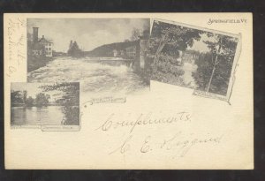 SPRINGFIELD VERMONT MILL DAM MULTI VIEW 1906 VT. VINTAGE POSTCARD