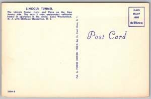 Vtg Weehawken New Jersey NJ Lincoln Tunnel Helix & Plaza Postcard