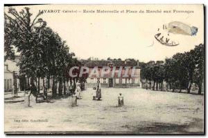 Old Postcard Livarot Kindergarten and Place du Marche aux Fromages