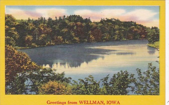 Iowa Greetings From Wellman 1956