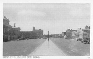 Goldsboro North Carolina Center Street Scene Antique Postcard K94871