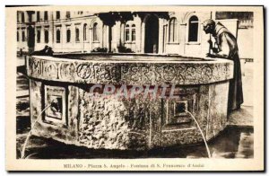 Postcard Old Plaza Milano Angelo Trevi Francesco d & # 39Assisi