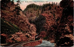 Vtg Rocky Point Clear Creek Canon Train Colorado CO 1910s Postcard 