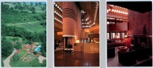 3 Postcards RACINE, WI~ Frank Lloyd Wright WINGSPREAD Fireplace Living Room 4x6