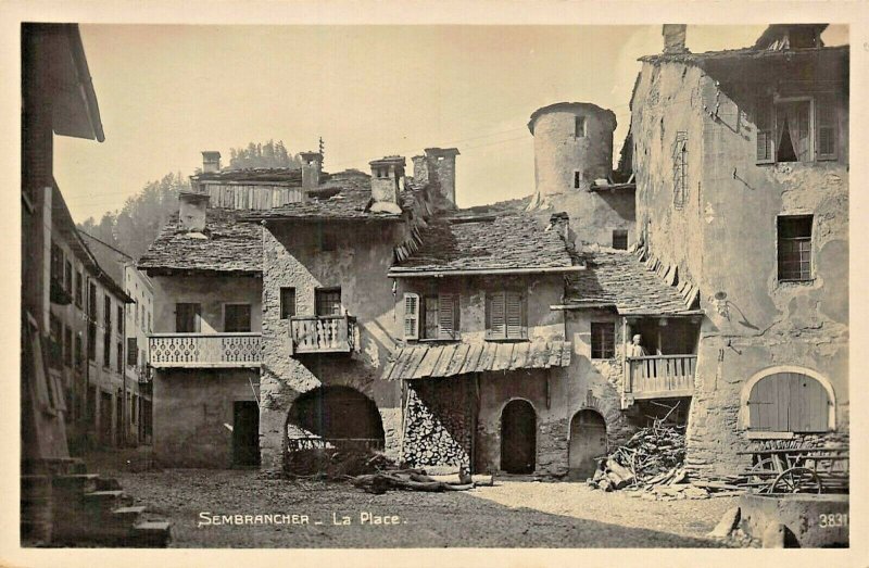 SWITZERLAND-SEMBRANCHER VALAIS-LA PLACE PERROCHET-MATILE PHOTO POSTCARD