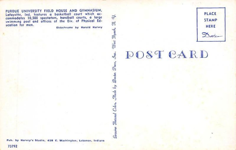 Field House and Gymnasium Purdue Unversity - Lafayette, Indiana IN