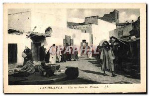 Old Postcard Casablanca A street in the Medina