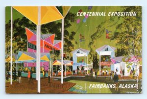 Centennial Exposition Bartlett Plaza Fairbanks Alaska 67 UNP Chrome Postcard D18