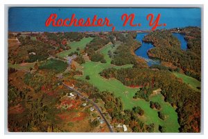 Aerial View Rodman Eastman Park Rochester New York NY UNP Chrome Postcard W19
