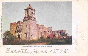 Second Mission San Antonio Texas 1905 postcard