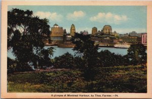 Canada A Glimpse Of Montreal Harbour Vintage Postcard C188