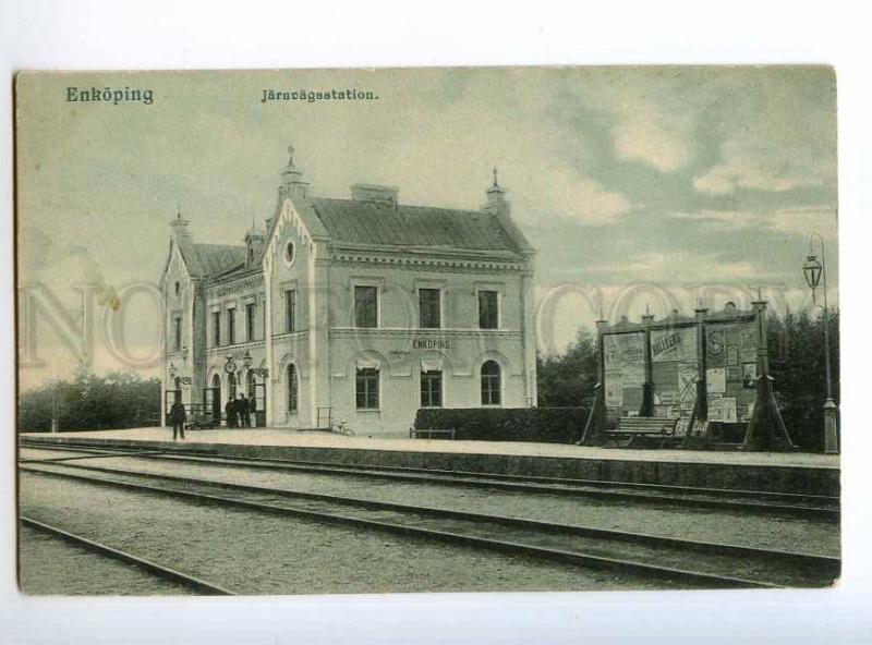 235352 SWEDEN ENKOPING railway station Vintage postcard