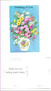 Vase of Flowers, Thinking of You, Vintage Get Well Poscardst