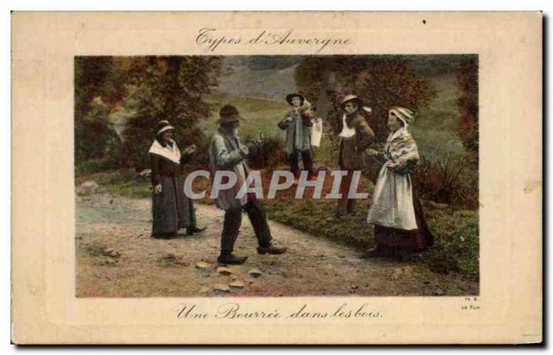 Old Postcard A wad in the woods Folk Costume Caps