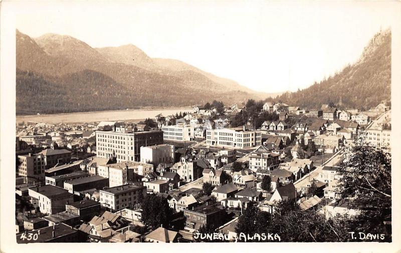 C6/ Juneau Alaska AK Real Photo RPPC Postcard c20-30s Birdseye View