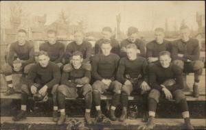 Football Team - Fayette Iowa Written on Back c1910 Real Photo Postcard