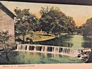 Postcard 1909 View of Newtown Creek in Elmira, NY.   W8