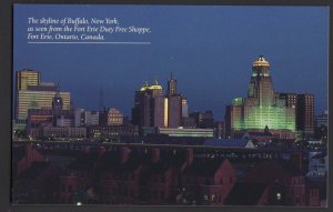 New York Skyline Buffalo FORT ERIE Duty Free Shoppe at the Peace Bridge ~ Chrome