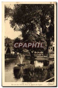 Old Postcard Vichy A corner of the great parks in Swan Basin