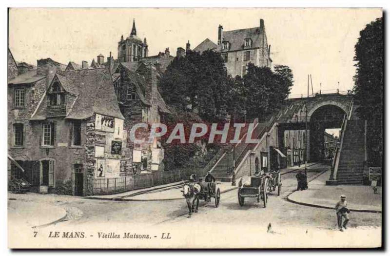 Old Postcard Le Mans Old Houses