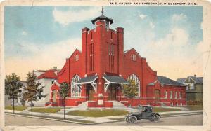 D26/ Middleport Meigs County Ohio Postcard c1910 M.E. Church and Parsonage