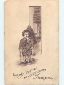 Pre-Linen signed COBB SHINN - BOY SAYS NOBODY LOVES HIM SO WHY BE CLEAN HL2815