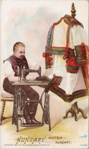 Hungary Singer Manufacturing Co Advertising Man Sewing Machine Trade Card H59