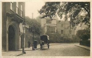 Lot 5 postcards London - Charterhouse fireplace library interior cloisters lodge