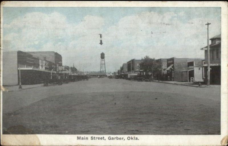 Garber OK Main St. c1910 Postcard jrf