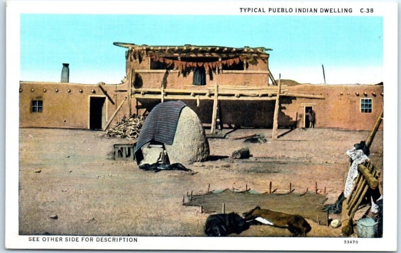 Postcard - Typical Pueblo Indian Dwelling