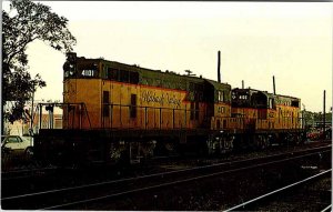 Postcard TRAIN SCENE Between Decatur & Paris Illinois IL AK9750