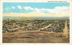 Birdseye View Rawlins Wyoming 1930s Postcard Robbins Teich 12729