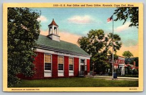 US Post Office  Hyannis   Cape Cod  Massachusetts Postcard