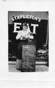 J21/ Rocky Ford Colorado RPPC Postcard c1910 Stapleton's Restaurant Host 249