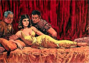 Elizabeth Taylor and Richard Burton in Cleopatra Movie Postcard #2