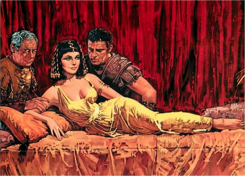 Elizabeth Taylor and Richard Burton in Cleopatra Movie Postcard