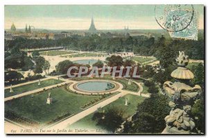 Old Postcard Paris View of the Tuileries Gardens