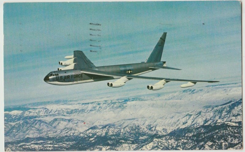 WRIGHT PATTERSON AIR FORCE BASE USAF 1959 B-52 IN flight Postcard 