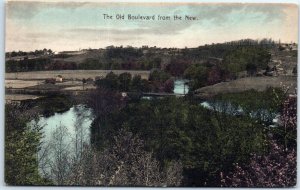 Postcard - The Old Boulevard from the New - Ann Arbor, Michigan