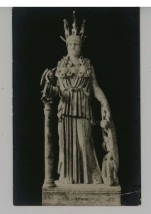 Greece - Athens. Nat'l Museum. Statue of Athena  RPPC  (crease)