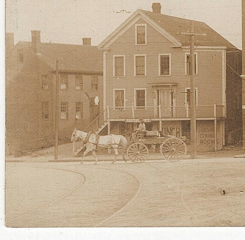 1906-15 Haverhill MA RPPC Lafayette Square Market Pharmacy Real Photo Postcard