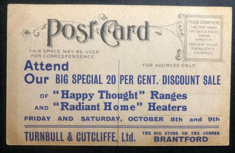 Mint Canada Advertising Trunbull & Cutcliffe Postcard Cover To Bradford