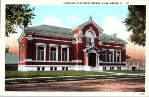 Postcard LIBRARY SCENE Burlington Vermont VT AI2016